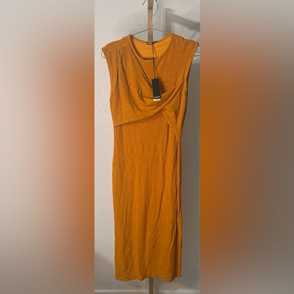 Monrow Mango Supersoft Mesh Knot Tank Dress Small NWT- Small